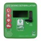 POLYCARBONATE OUTDOOR DEFIBRILLATOR CABINET WITH CODE LOCK, HEATING SYSTEM AND LED LIGHT